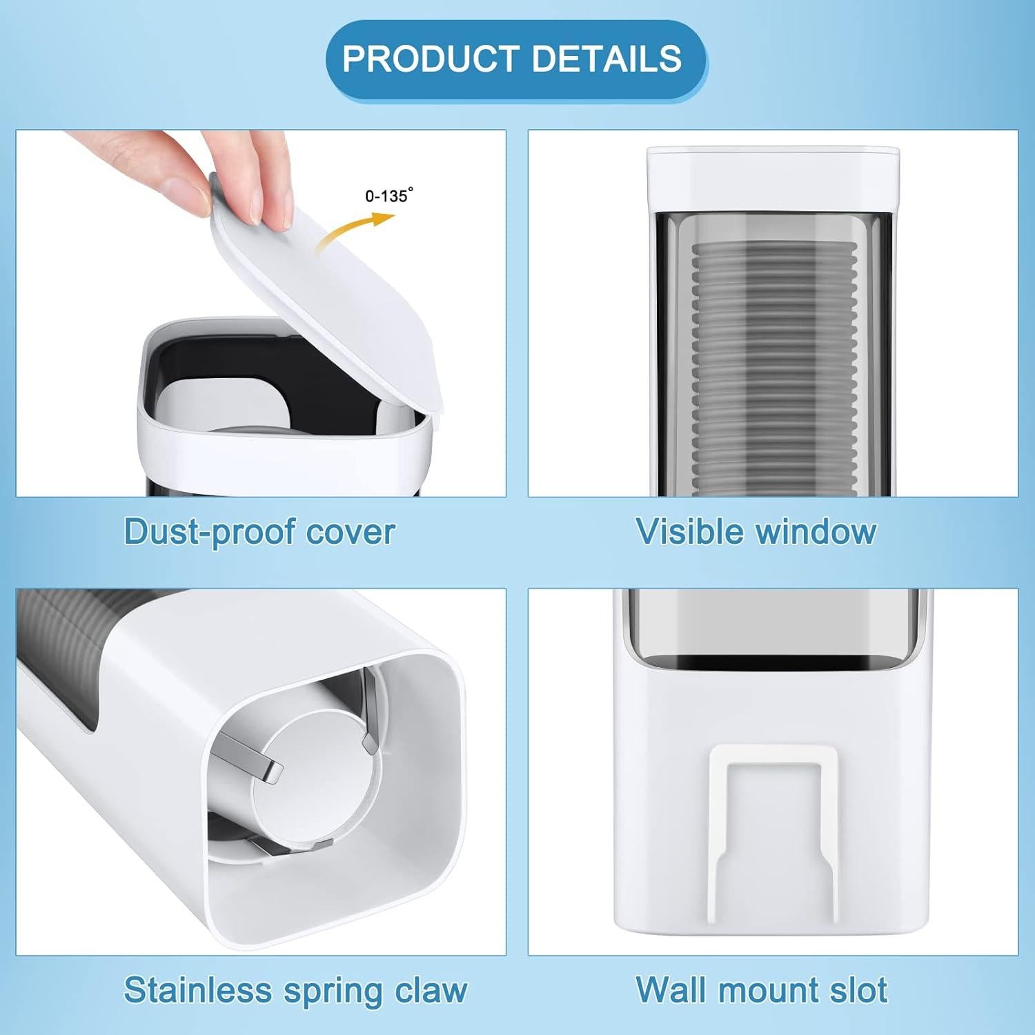 Dispensador de Tazas Desechables Chengu 2 Piezas Blanco