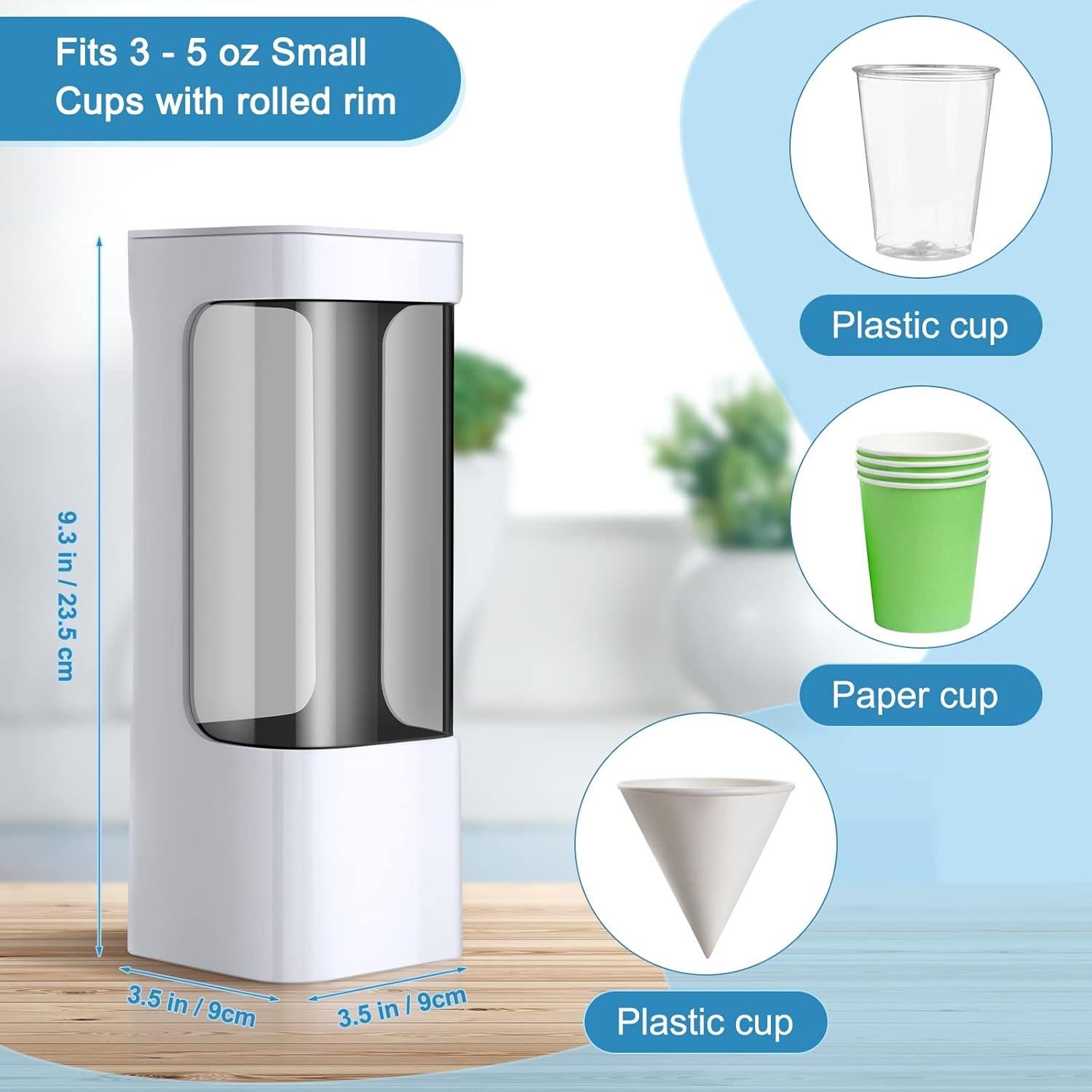 Dispensador de Tazas Desechables Chengu 2 Piezas Blanco