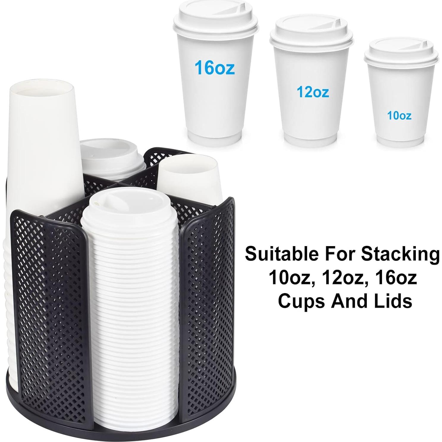 Dispensador de Tazas Samhe Negro 4 Compartimentos 23,62 cm