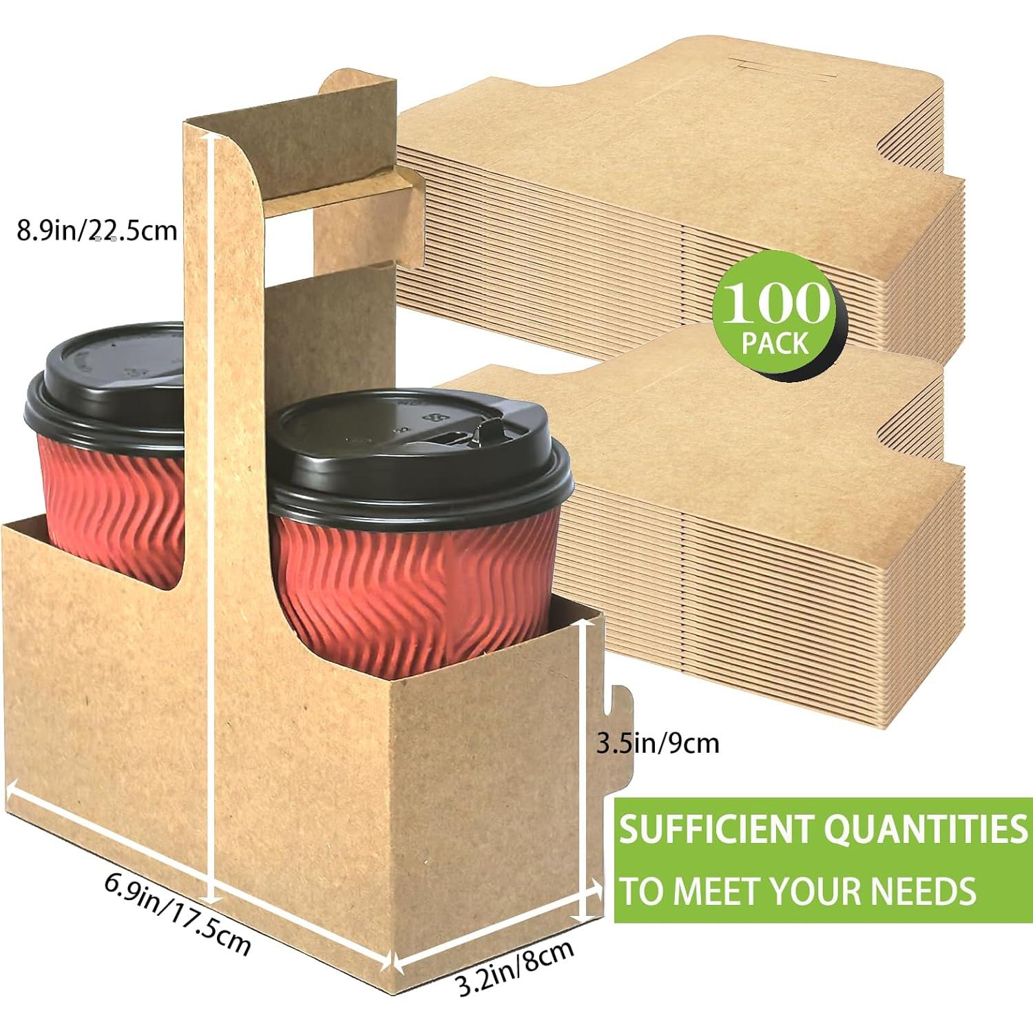 Portavasos desechables Kraft GIWOSK para 2 tazas - 100 piezas