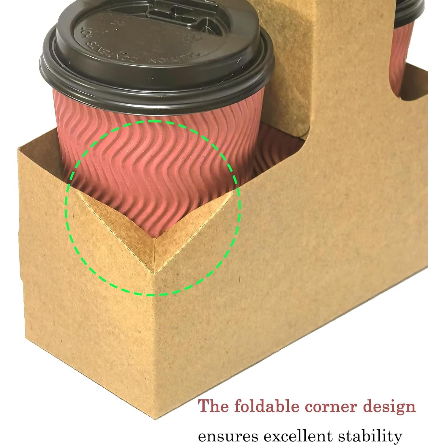 Portavasos desechables Kraft GIWOSK para 2 tazas - 100 piezas