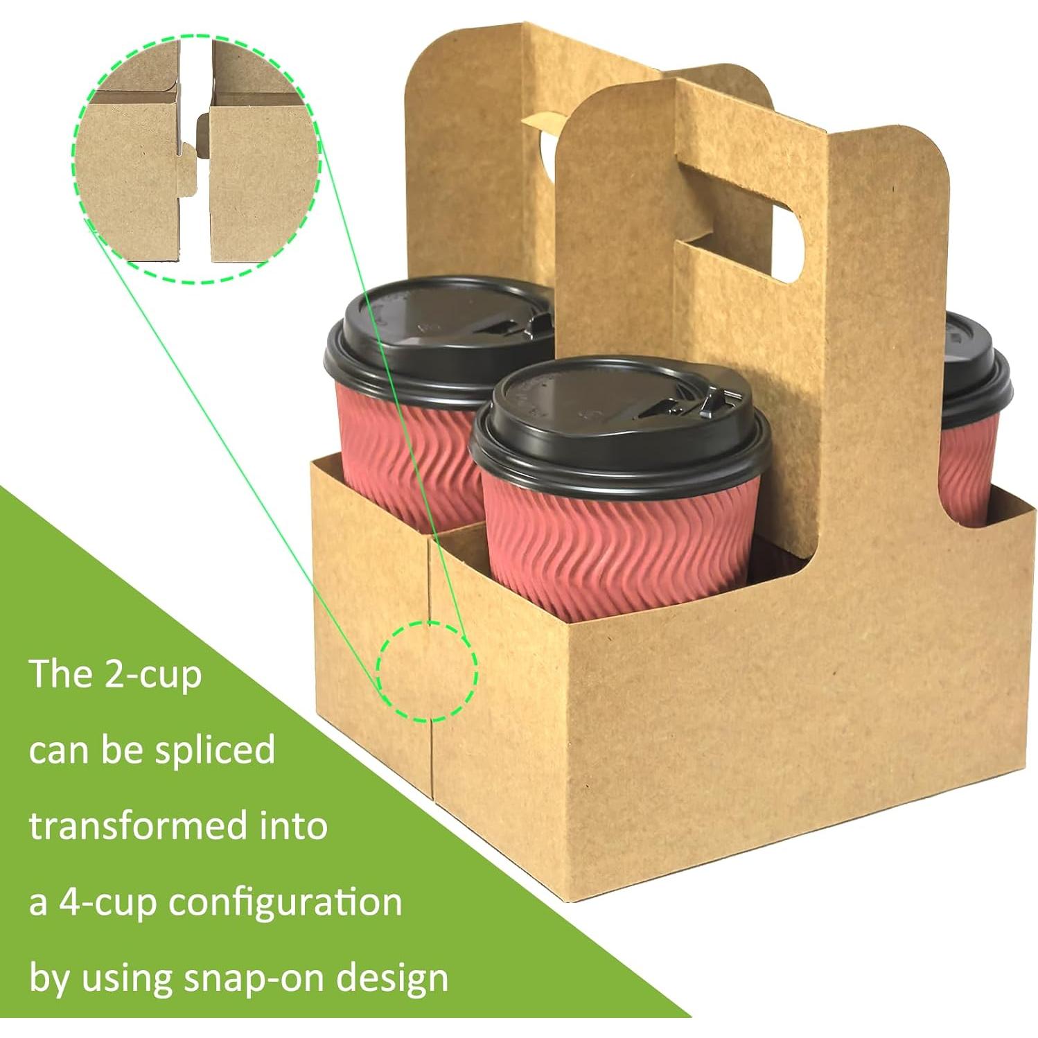 Portavasos desechables Kraft GIWOSK para 2 tazas - 100 piezas