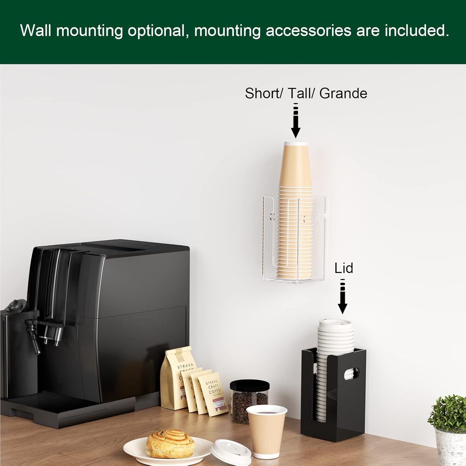 Dispensador de Tazas de Café Desechables BOSSCASA 1 Compartimento