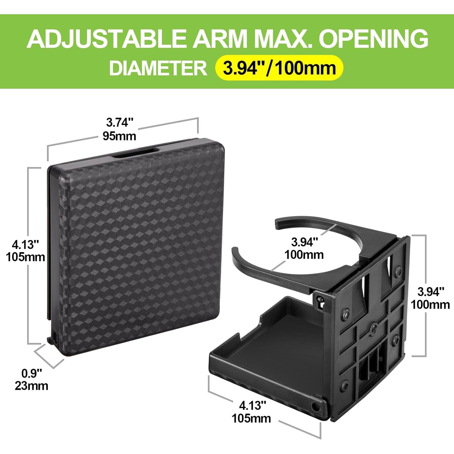 Soporte Plegable para Taza de Coche Spurtar 2 Pcs Ajustable