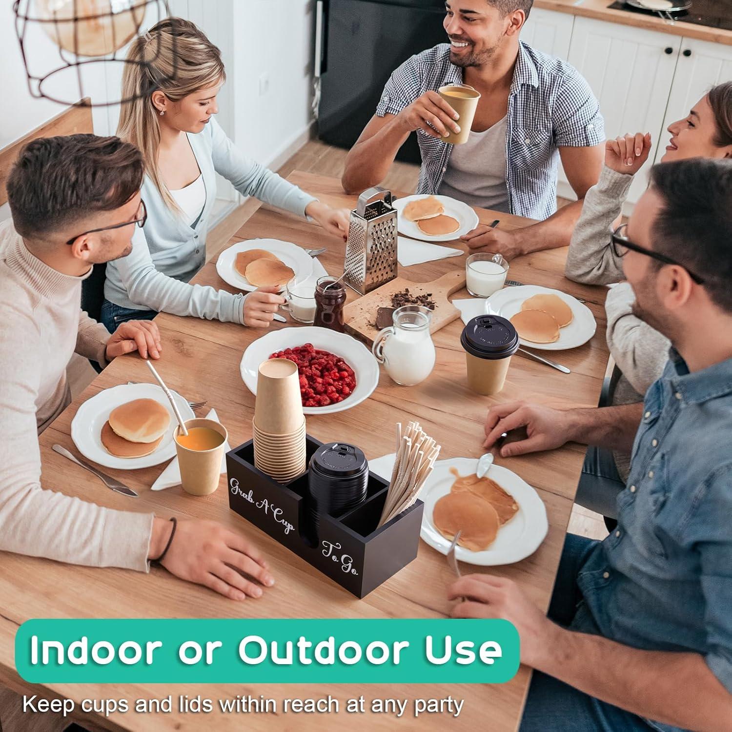 Soporte Organizador de Tazas de Café ALELION de Madera Negra