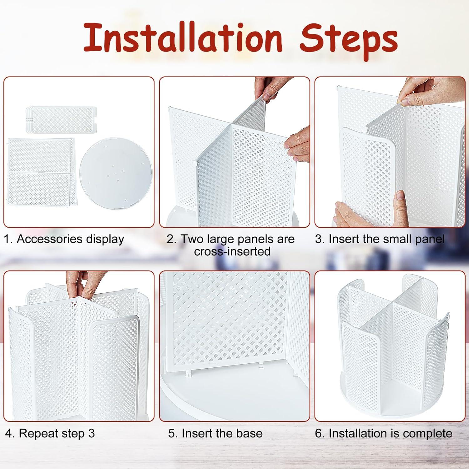 Dispensador de Tazas Rotatorio EOFJRUC 4 Compartimentos Blanco