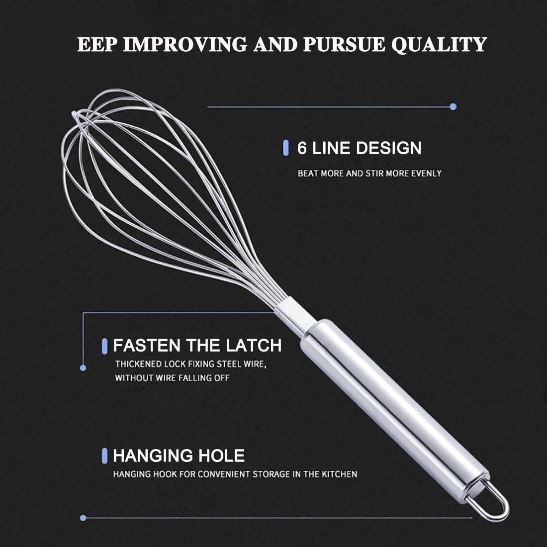 Batidores de Metal Cangfort 2 Pcs 25 y 30 cm Antiadherentes