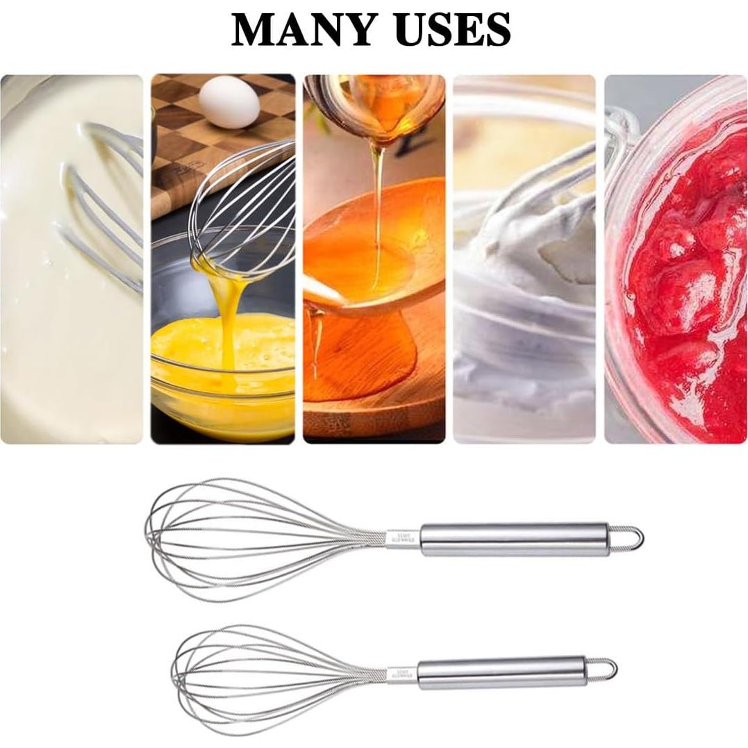 Batidores de Metal Cangfort 2 Pcs 25 y 30 cm Antiadherentes