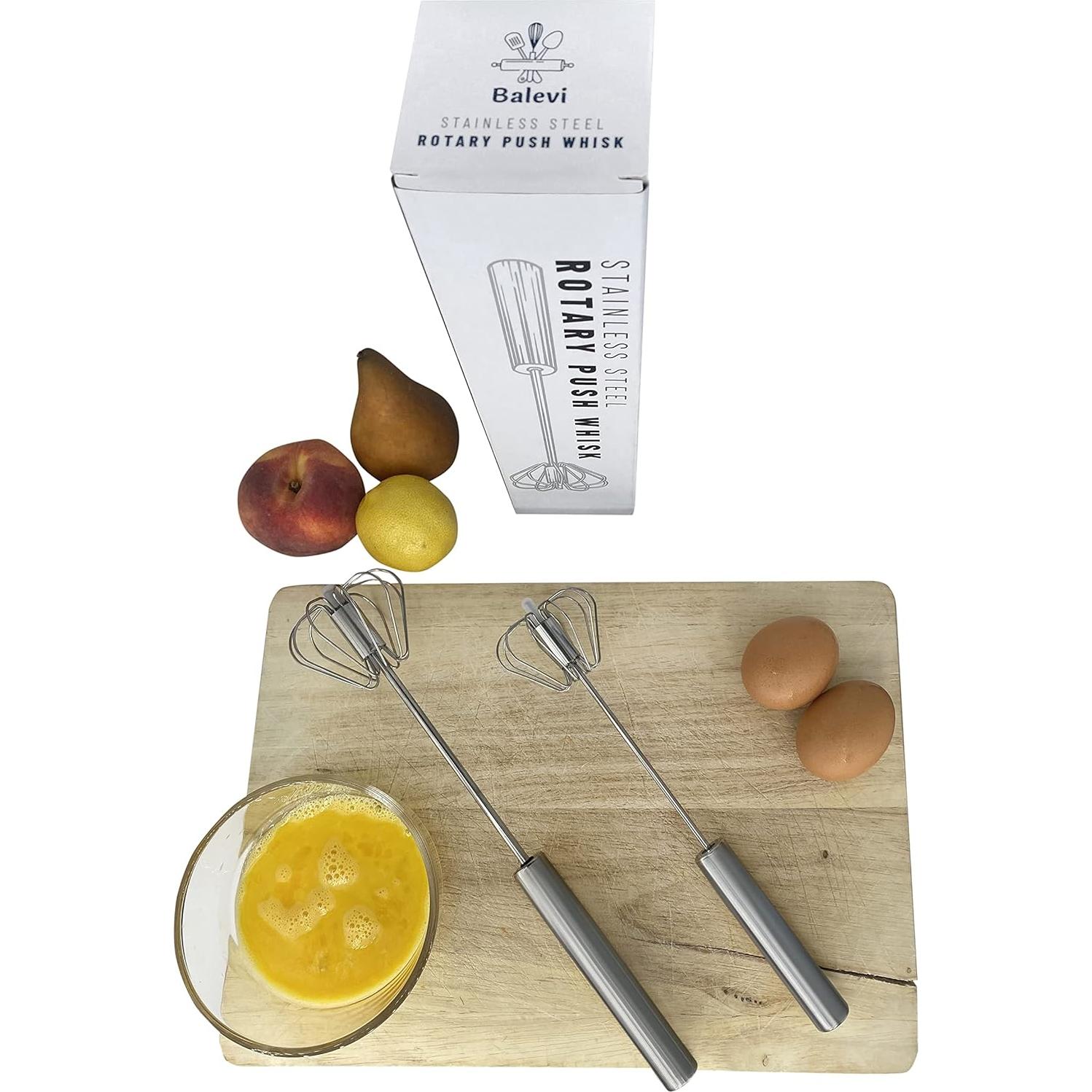 Batidor Manual Acero Inoxidable Balevi 2 Piezas 31,95 cm