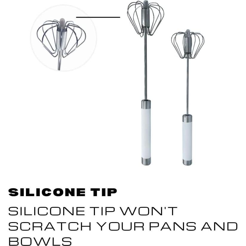 Batidor Manual Acero Inoxidable Balevi 2 Piezas 31,95 cm