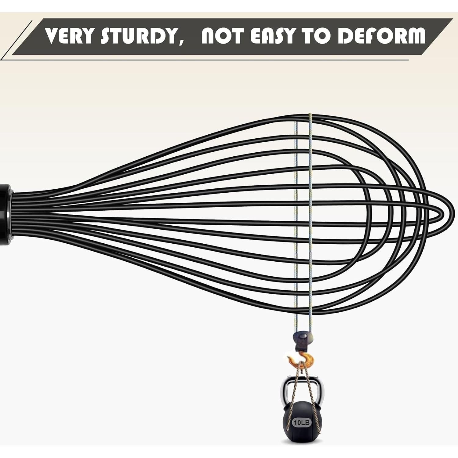 Batidor de Silicona TEEVEA 28 cm Resistente al Calor Negro