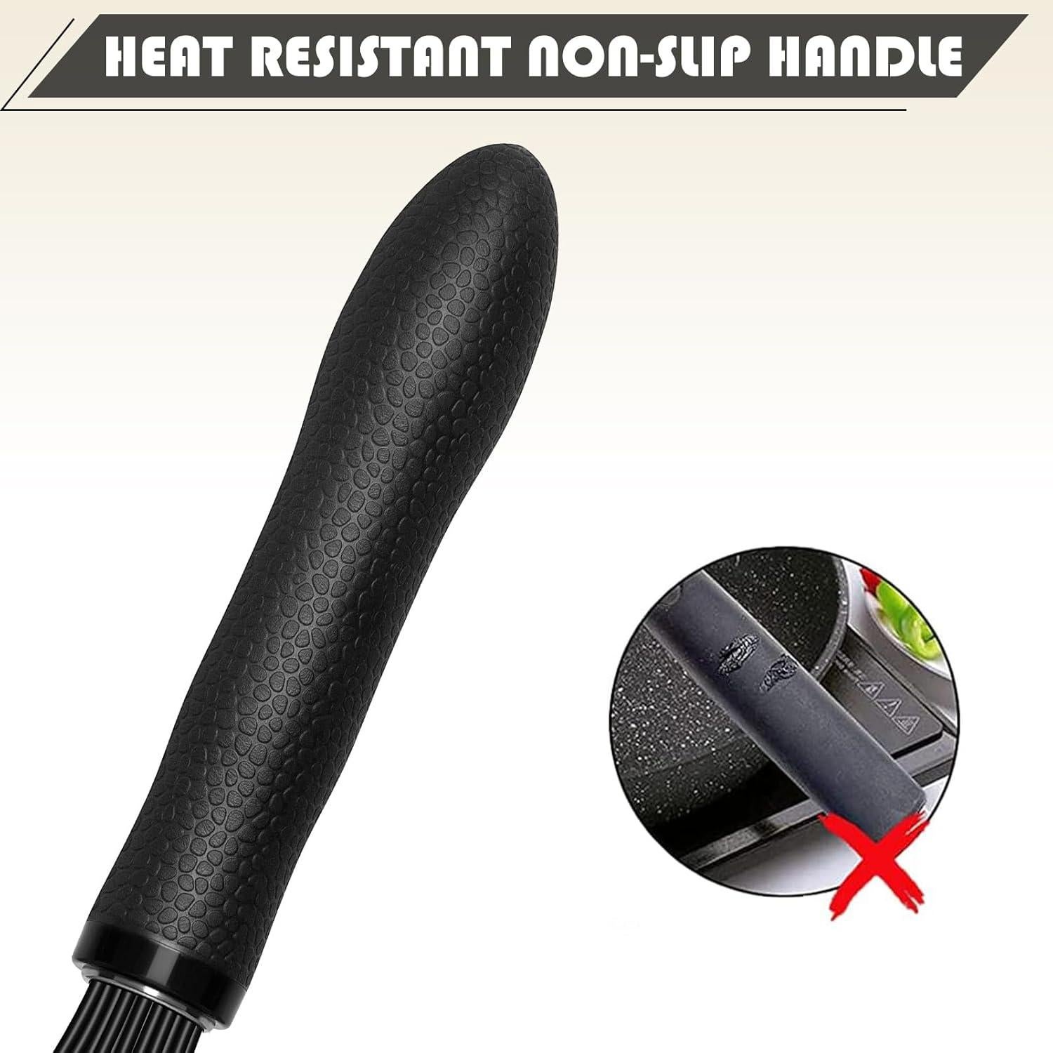 Batidor de Silicona TEEVEA 28 cm Resistente al Calor Negro