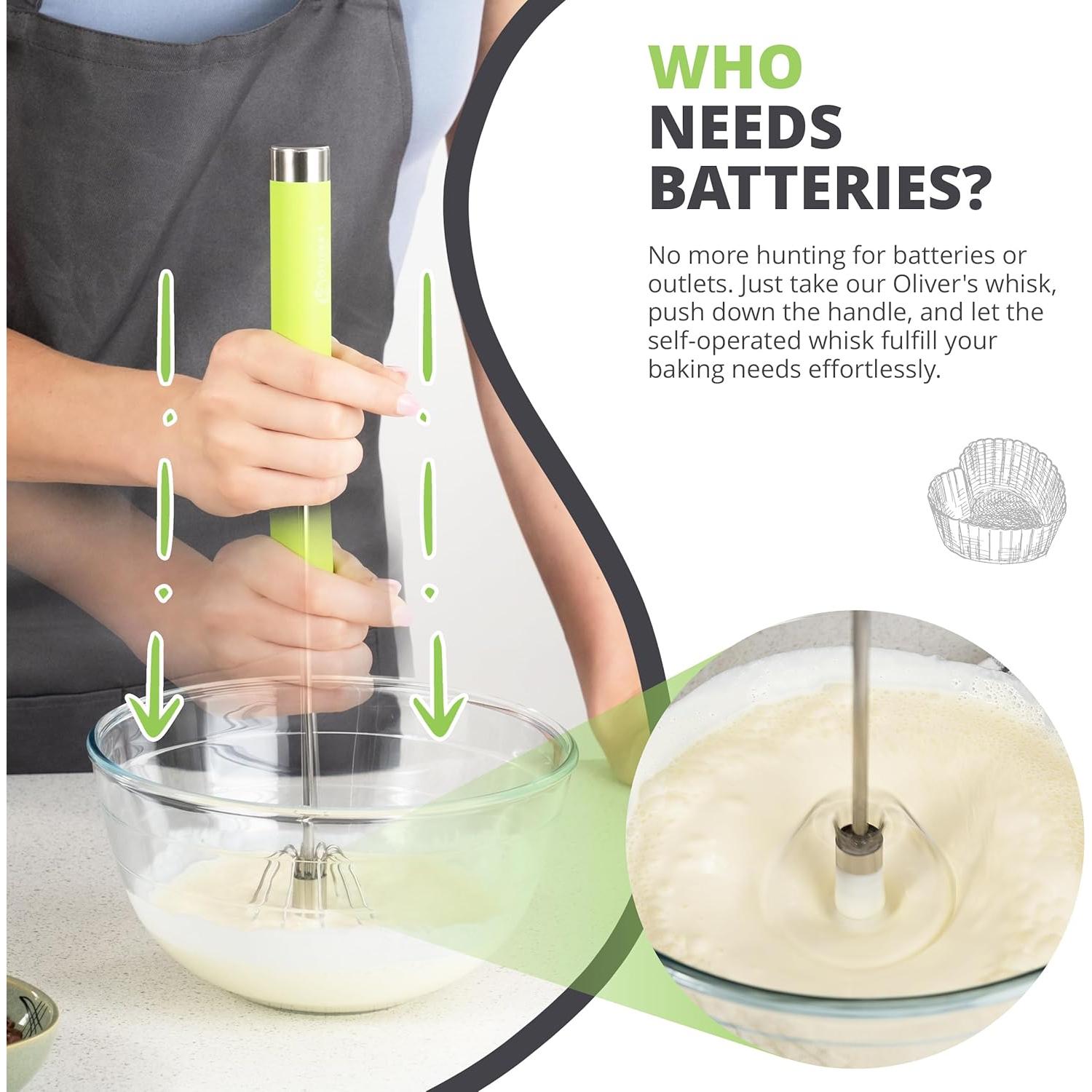 Batidor Manual Oliver's Kitchen Verde 158g Apto Lavavajillas