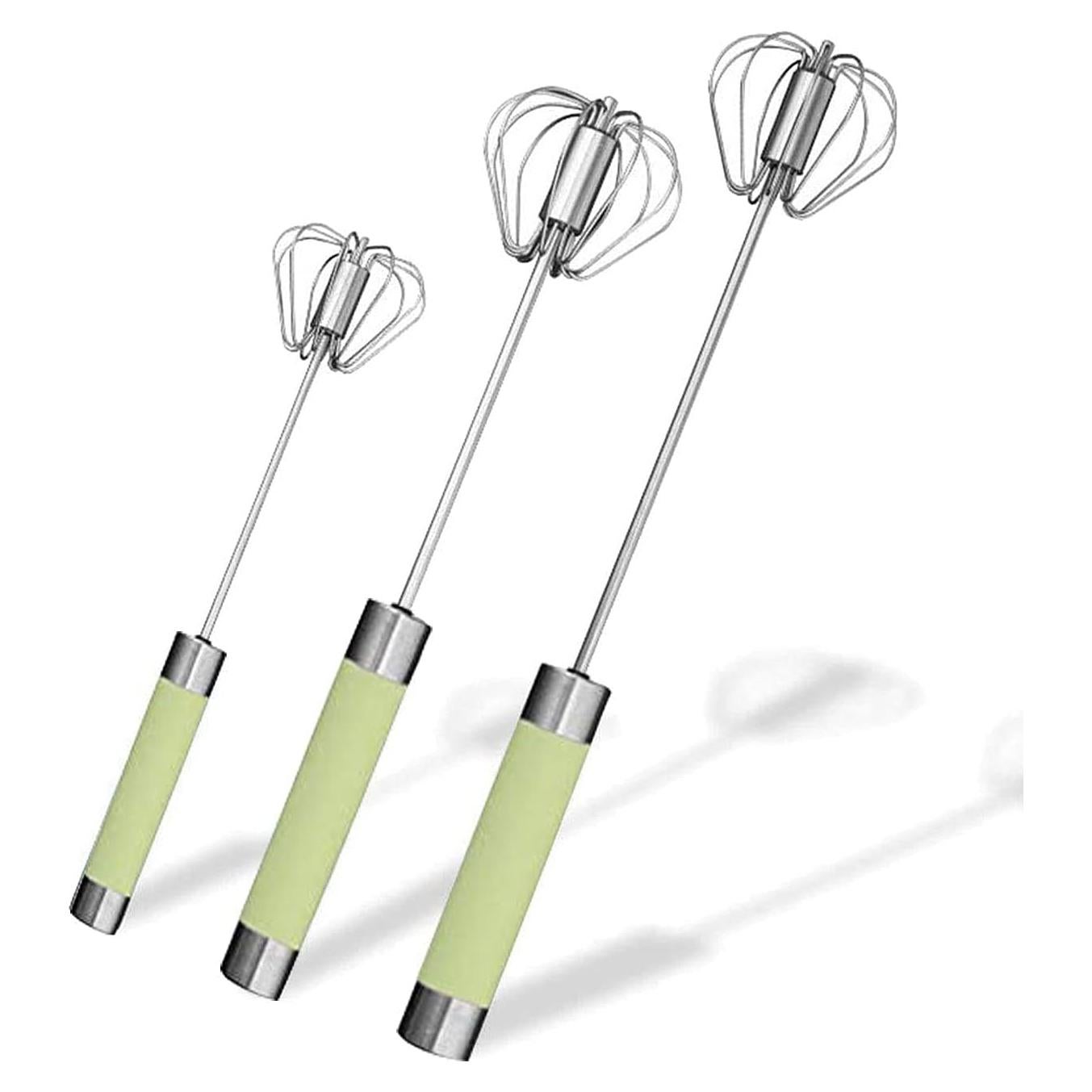 Batidor de Huevos Semiautomático Fnoko Acero Inoxidable Verde