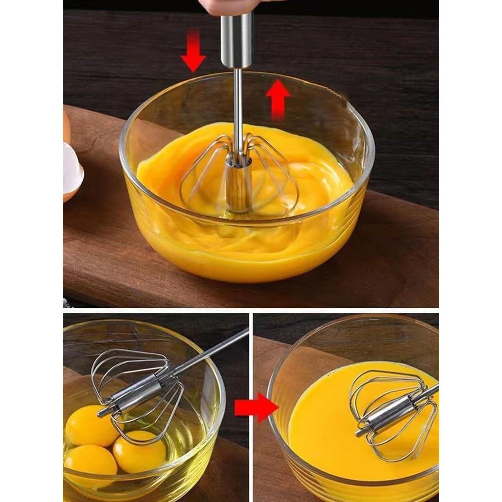 Batidor de Huevos Semiautomático Genérico Acero Inoxidable
