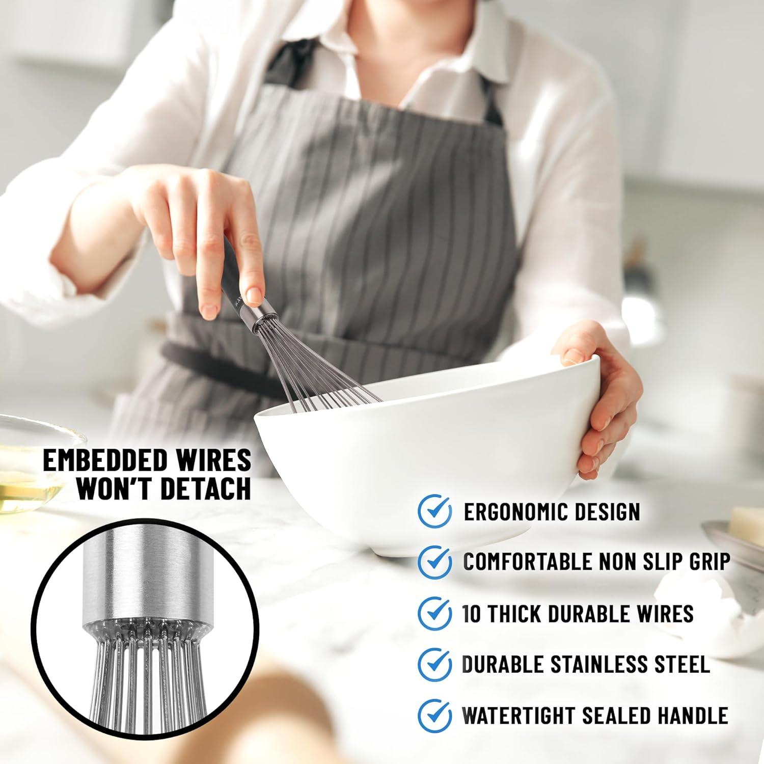 Batidor de Globo Acero Inoxidable Zulay Kitchen 28,7 cm Negro