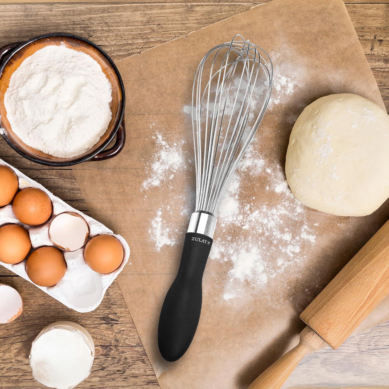 Batidor de Globo Acero Inoxidable Zulay Kitchen 28,7 cm Negro