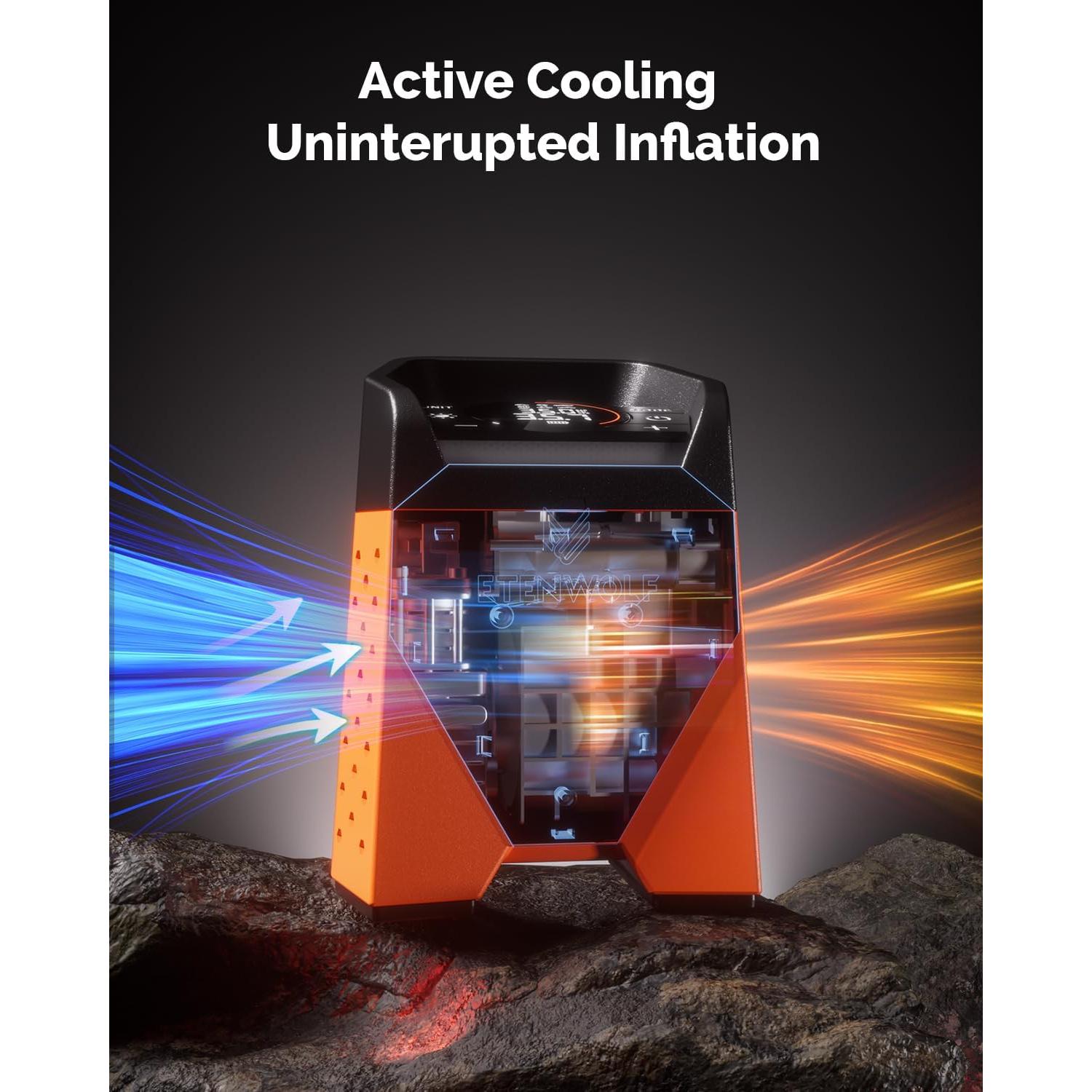 Inflador de Neumáticos ETENWOLF ZEPHYR S3 160 PSI Rápido