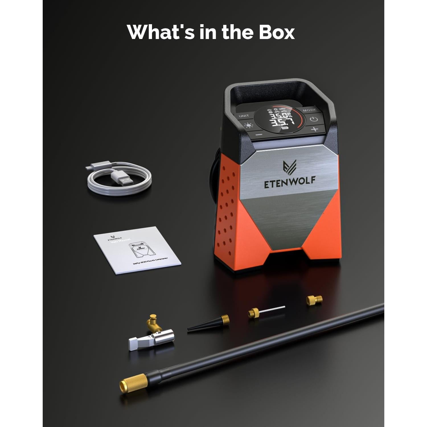 Inflador de Neumáticos ETENWOLF ZEPHYR S3 160 PSI Rápido