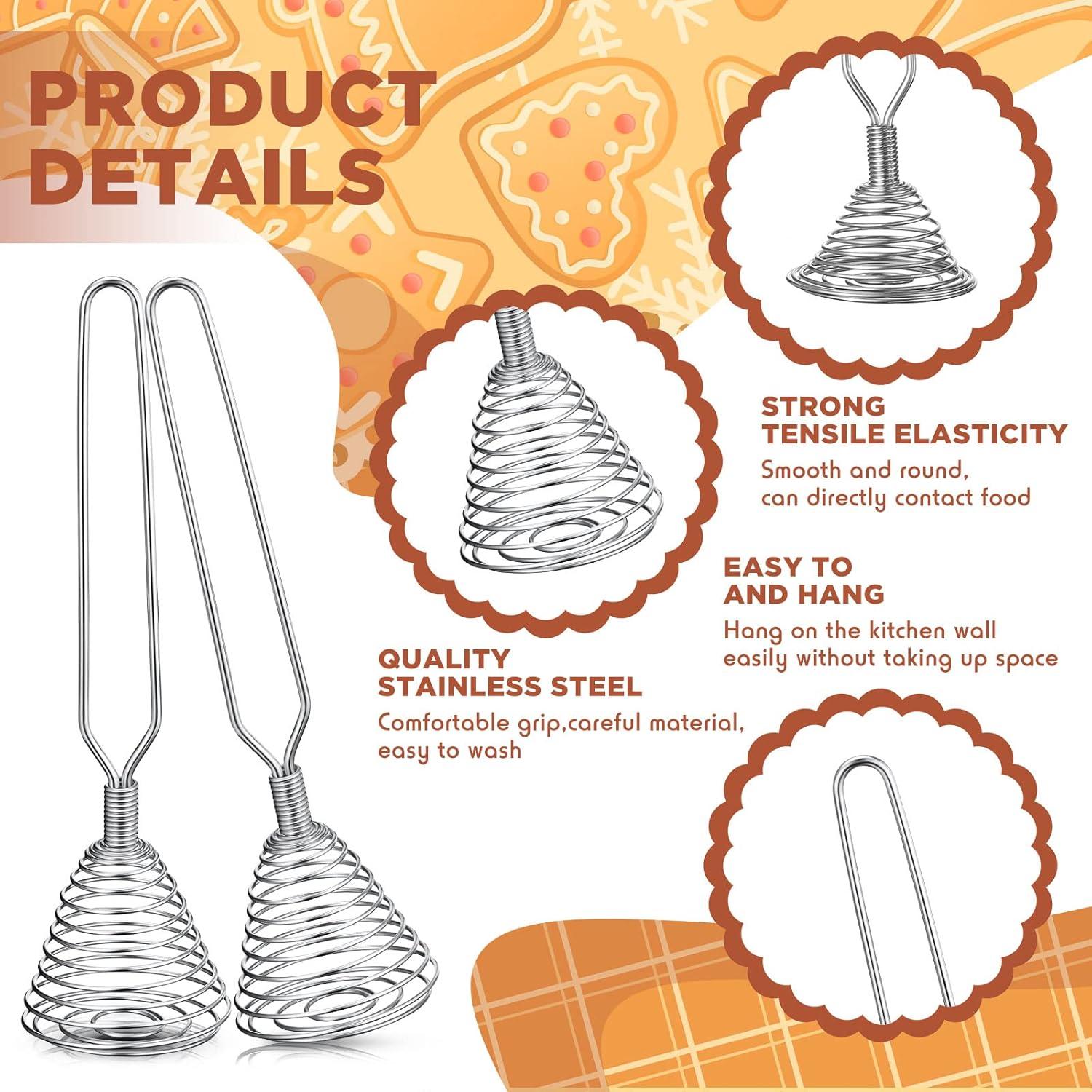 Batidores de Resorte Acero Inoxidable CHENGU 4 Piezas 21.5 cm