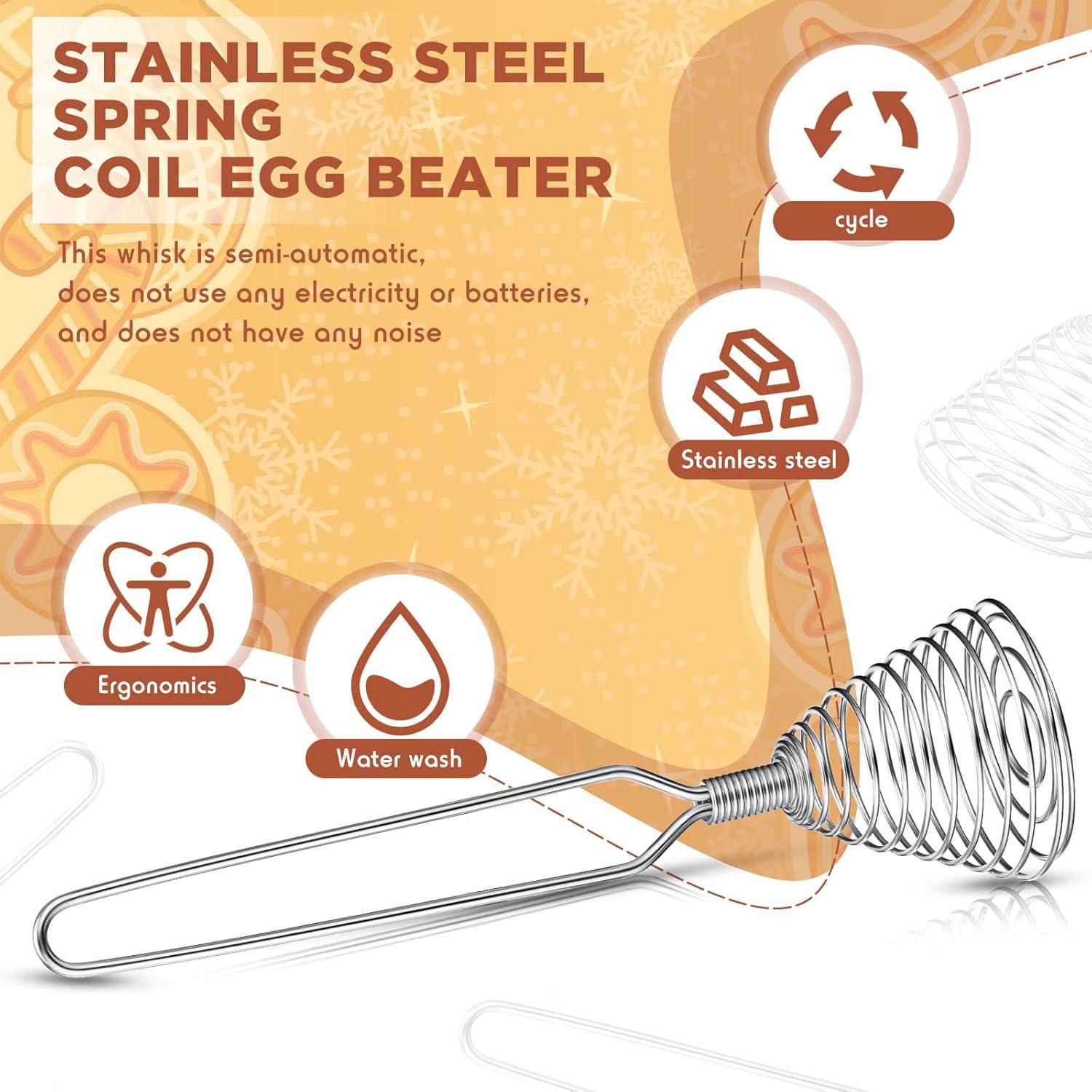 Batidores de Resorte Acero Inoxidable CHENGU 4 Piezas 21.5 cm