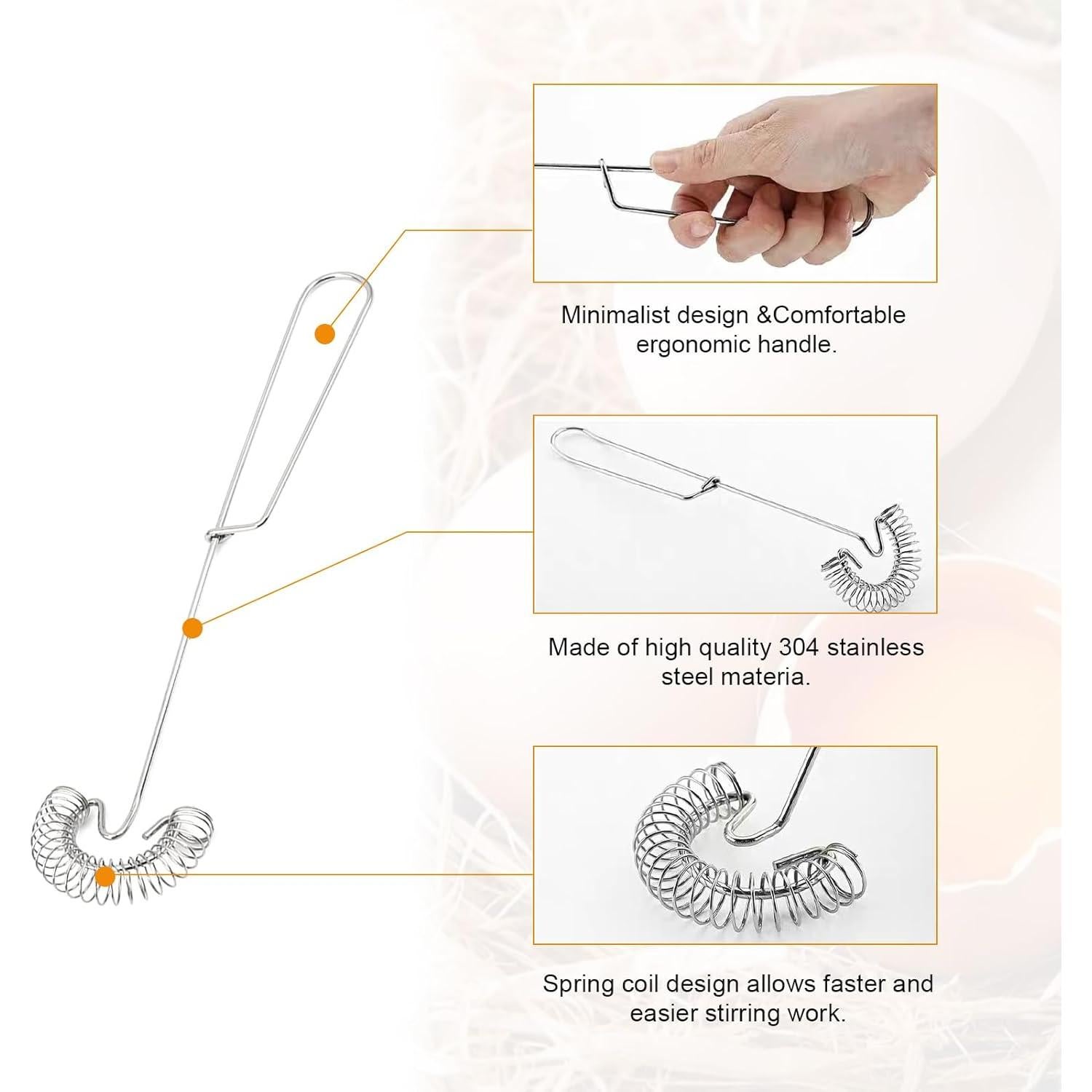 KarDoL 2 Pack Batidores de Acero Inoxidable 27,4 cm