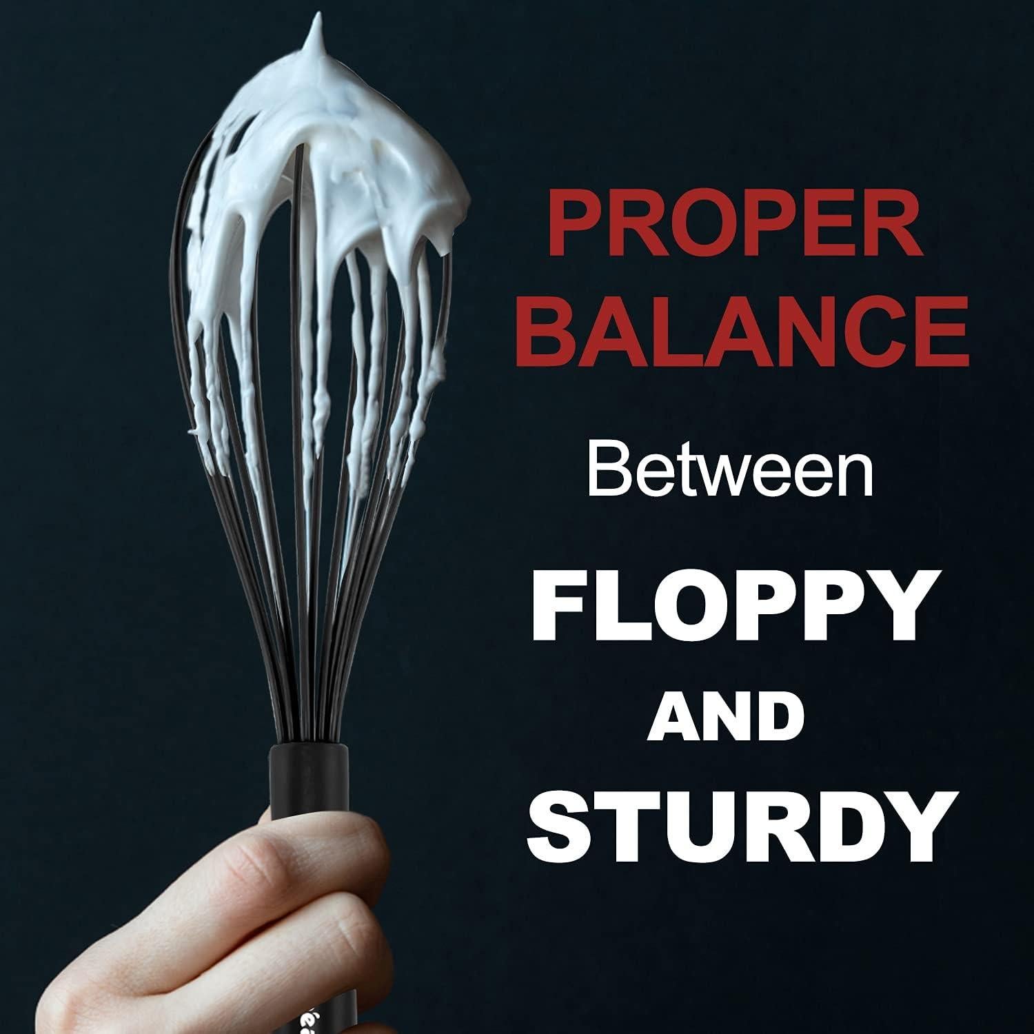 Batidor de Silicona Anaeat 3 Pcs Negro, Resistente al Calor