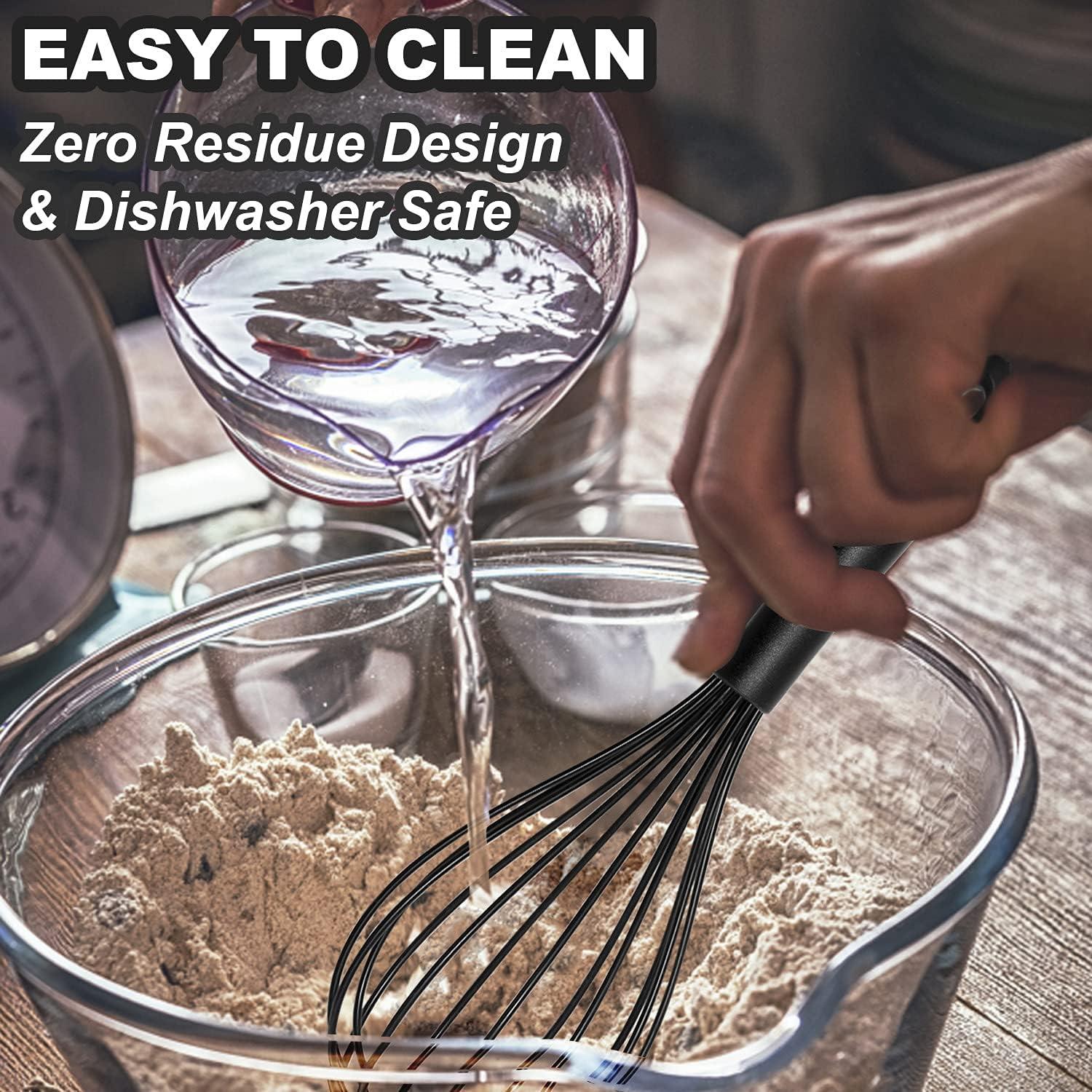 Batidor de Silicona Anaeat 3 Pcs Negro, Resistente al Calor