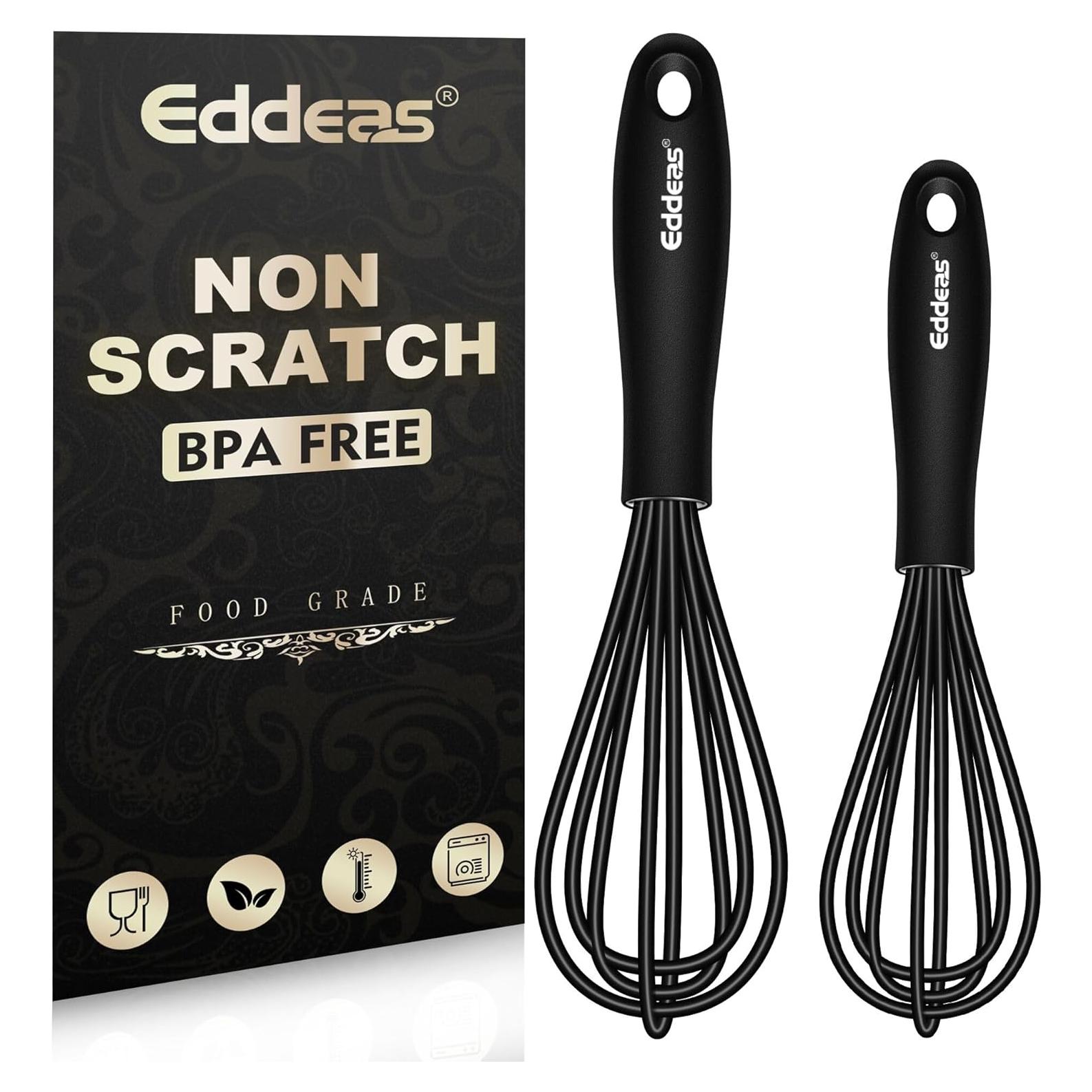 Batidor Mini de Silicona Eddeas 2 Pcs 14 y 19 cm Negro