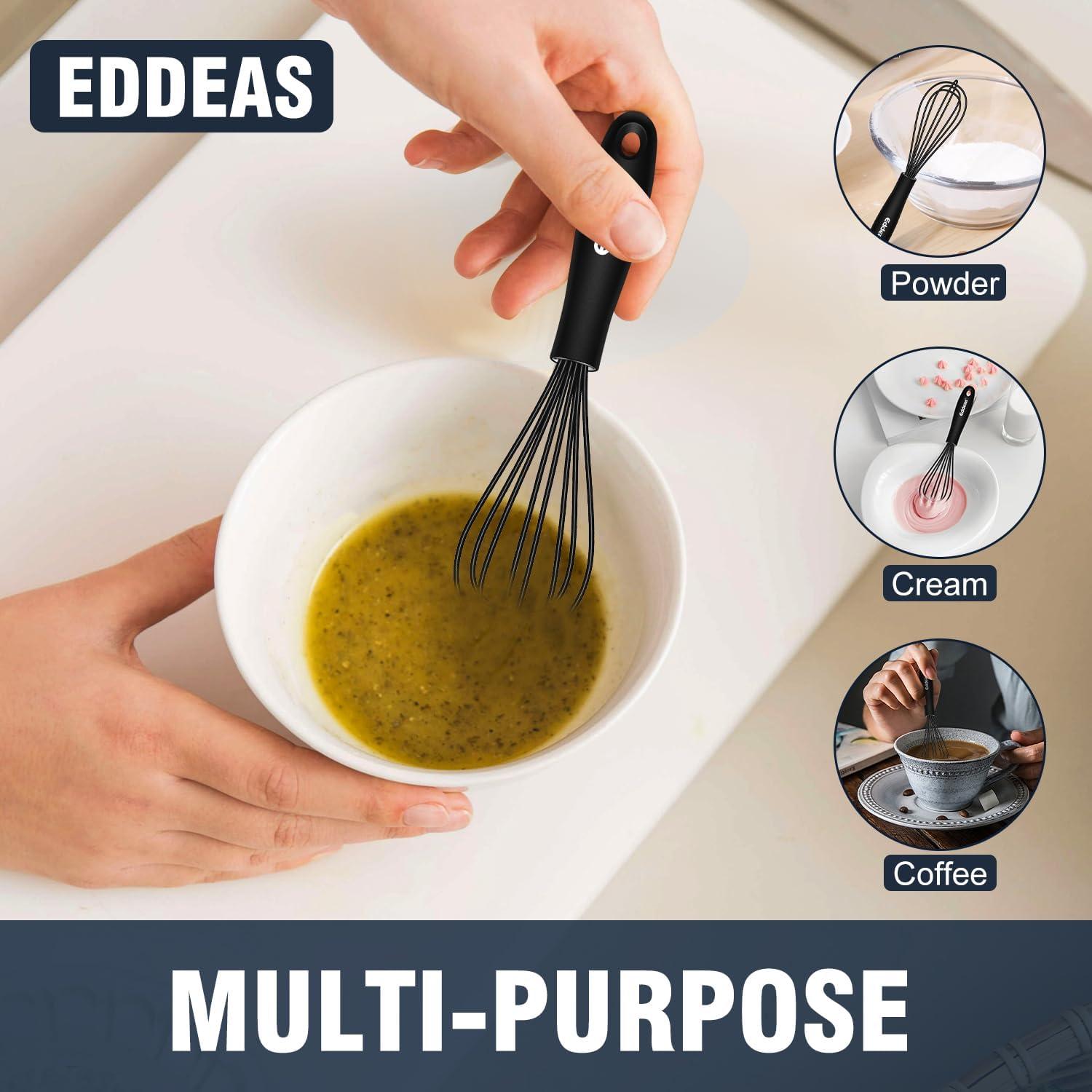 Batidor Mini de Silicona Eddeas 2 Pcs 14 y 19 cm Negro