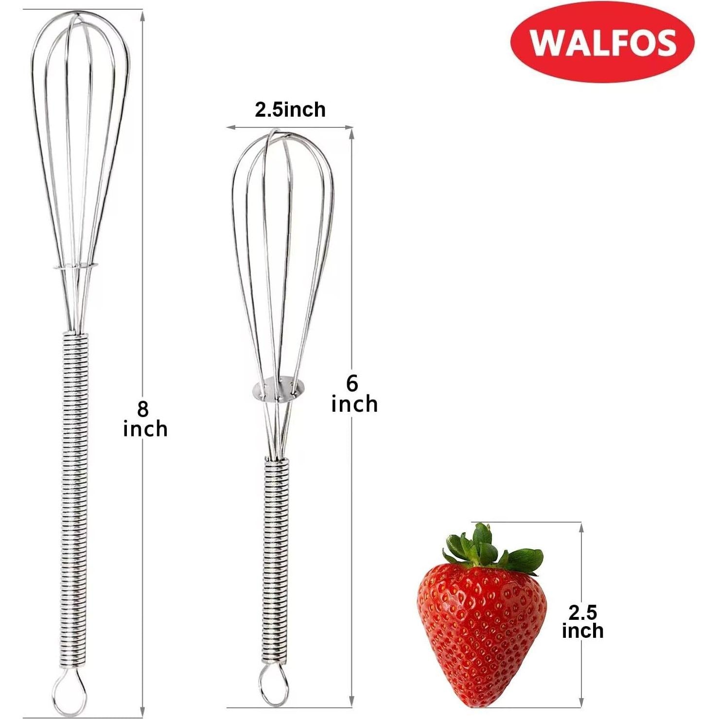 Batidor Mini Walfos Acero Inoxidable 6 y 8 Pulgadas Plata