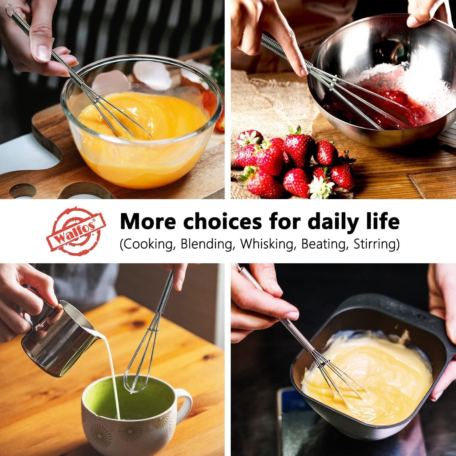 Batidor Mini Walfos Acero Inoxidable 6 y 8 Pulgadas Plata