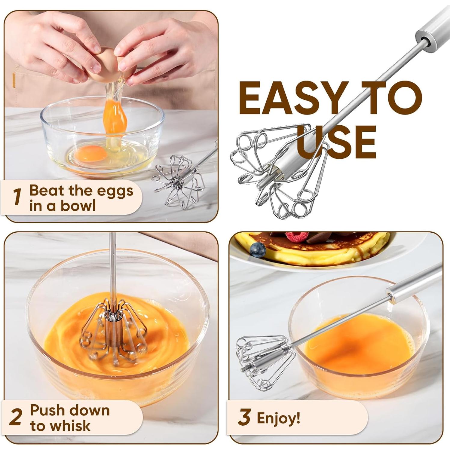 Batidor de Huevo Manual PIUGERU Acero Inoxidable 30 cm