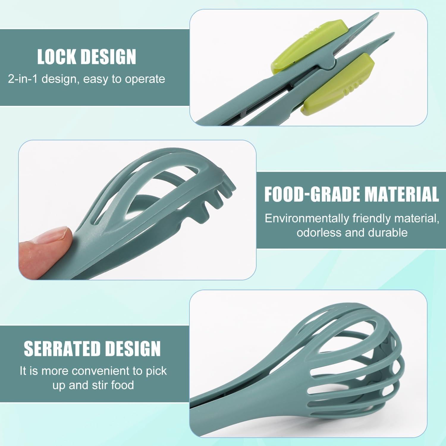 Batidor de Huevos y Pinza de Comida 2 en 1 Lyreh Verde