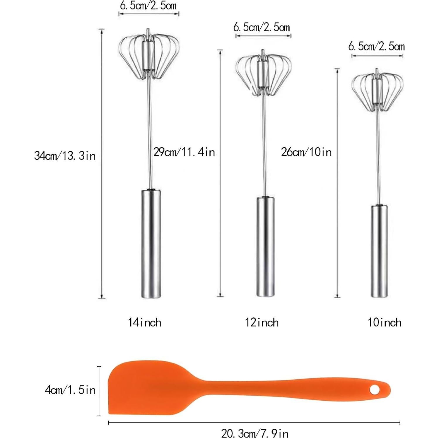 Batidores de Huevo Manual Xxshcdz 3 Piezas 25-35 cm