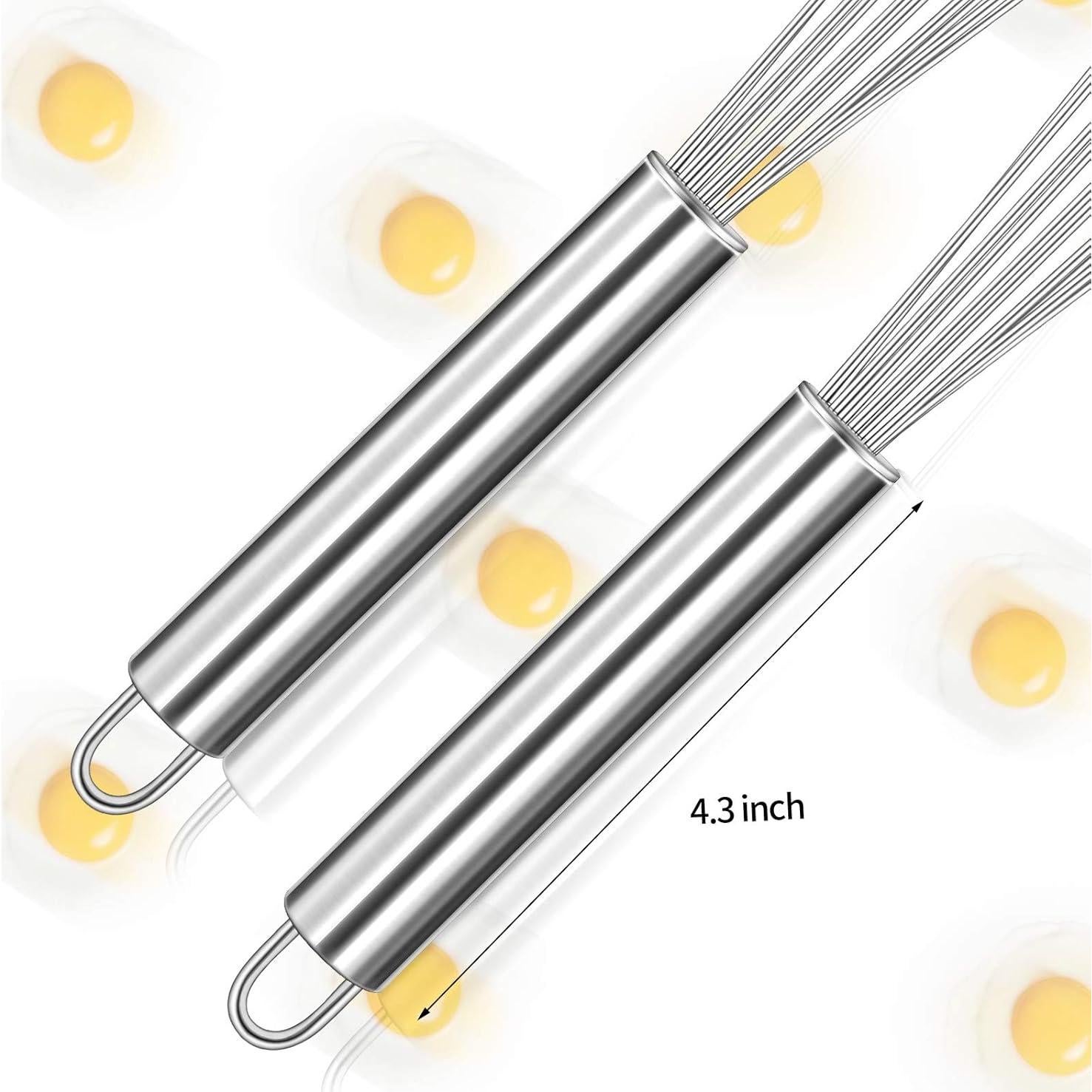 Juego de Batidores de Huevo Patelai 2 Piezas Acero Inoxidable