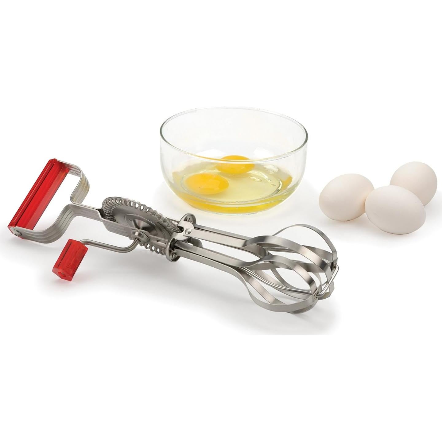 Batidor de Huevos Vintage RSVP Internacional Acero Inoxidable 31 cm Rojo