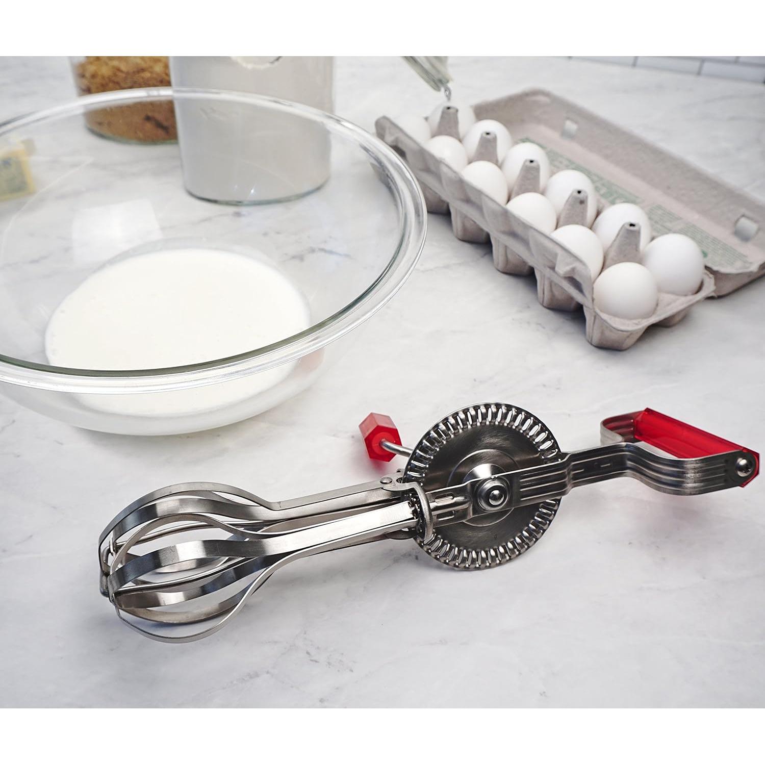 Batidor de Huevos Vintage RSVP Internacional Acero Inoxidable 31 cm Rojo