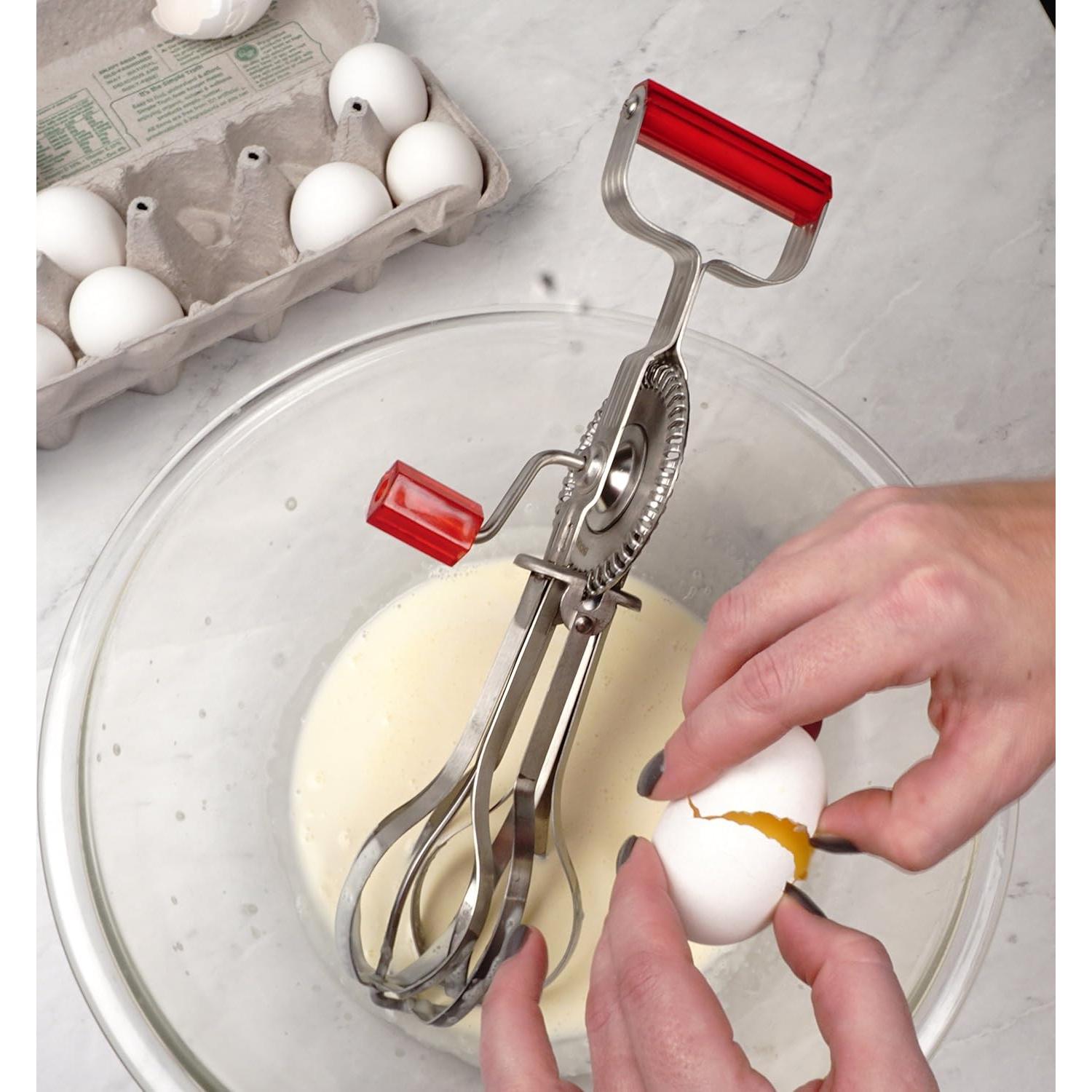 Batidor de Huevos Vintage RSVP Internacional Acero Inoxidable 31 cm Rojo