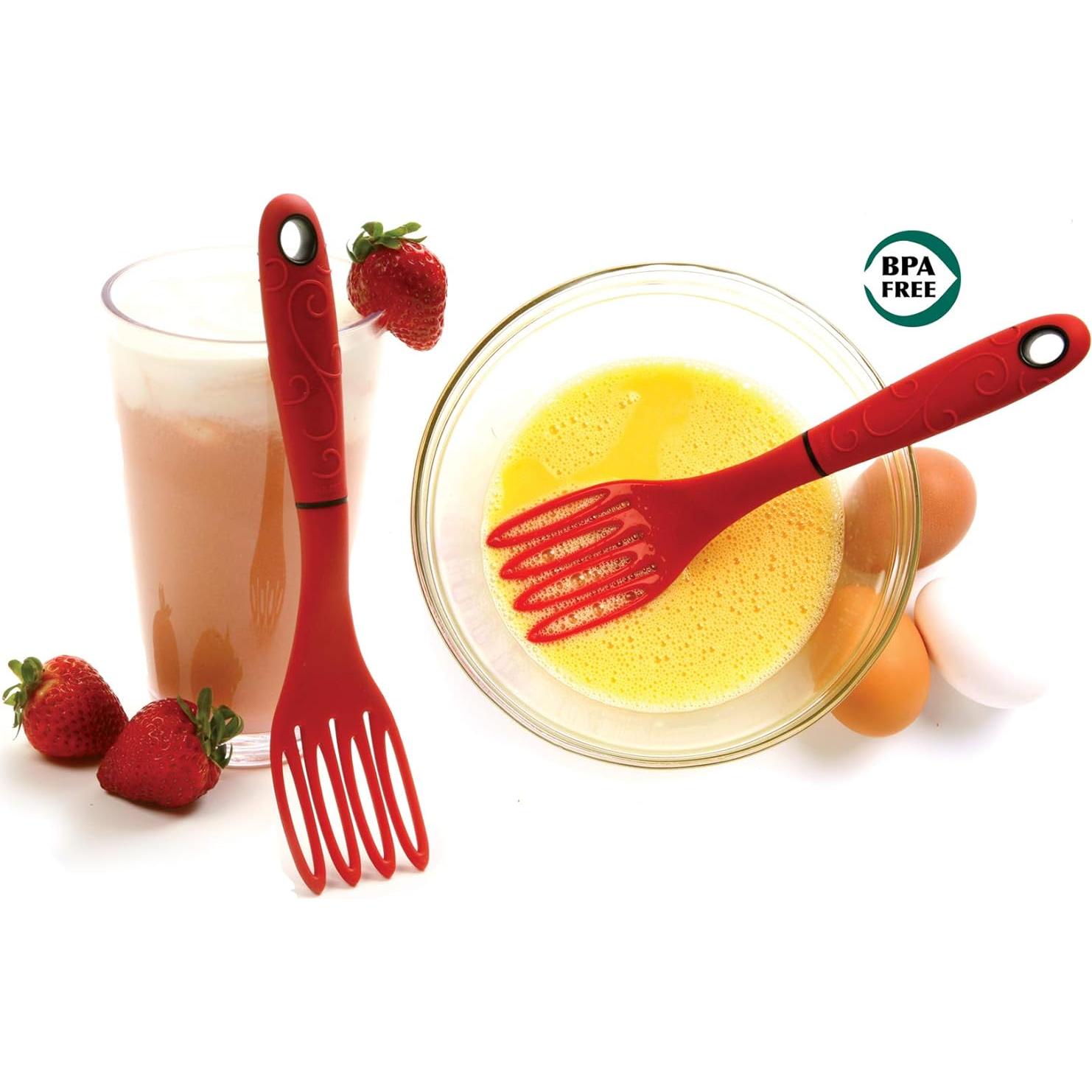 Tenedor y Batidor Combinado Norpro Grip EZ Rojo 22,23 cm