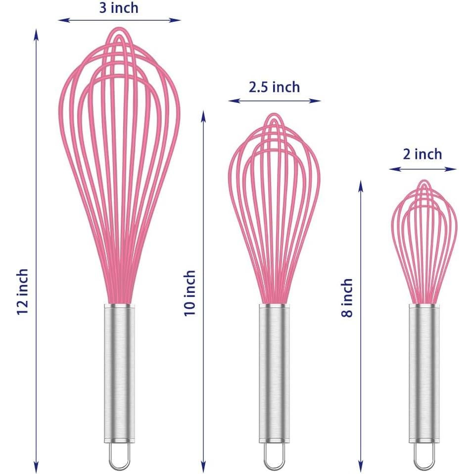 Set de 3 Batidores de Silicona OYV Rosa Antirayaduras