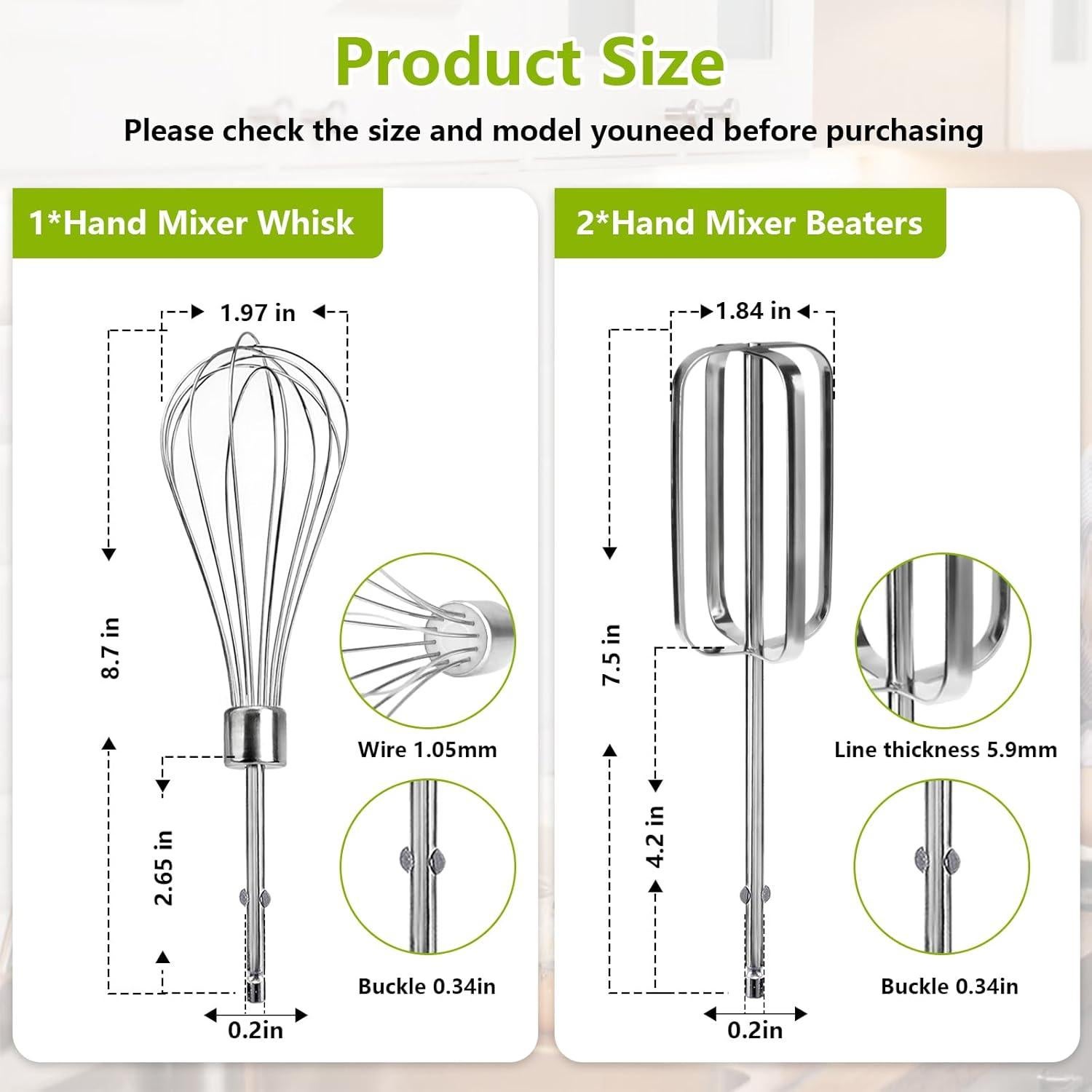 Batidores de Mezclador de Mano Alocs para Hamilton Beach