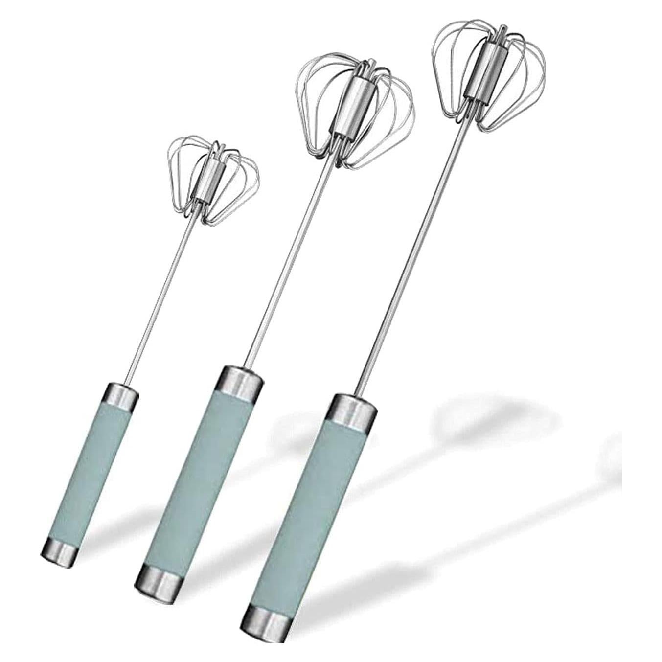 Batidor de Huevos Semiautomático Fnoko Acero Inoxidable 3PCS