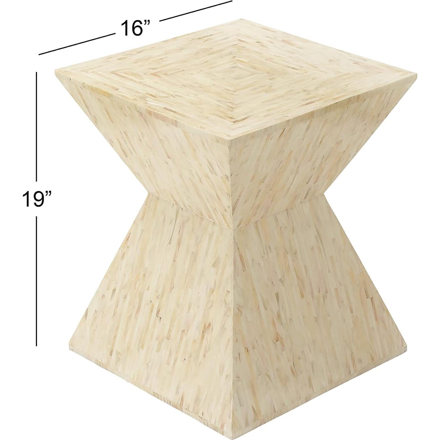 Mesa de Acento Deco 79 Hecha a Mano de Madreperla Beige