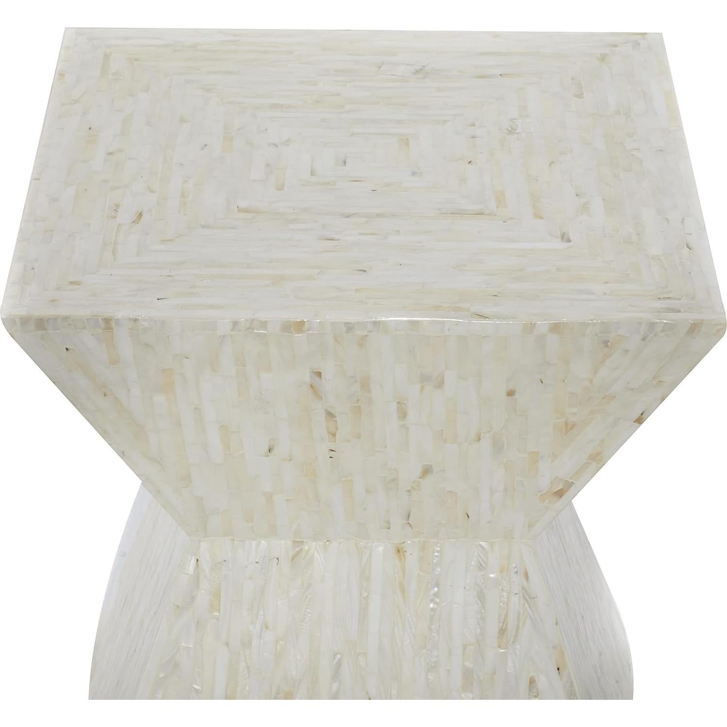 Mesa de Acento Deco 79 Hecha a Mano de Madreperla Beige