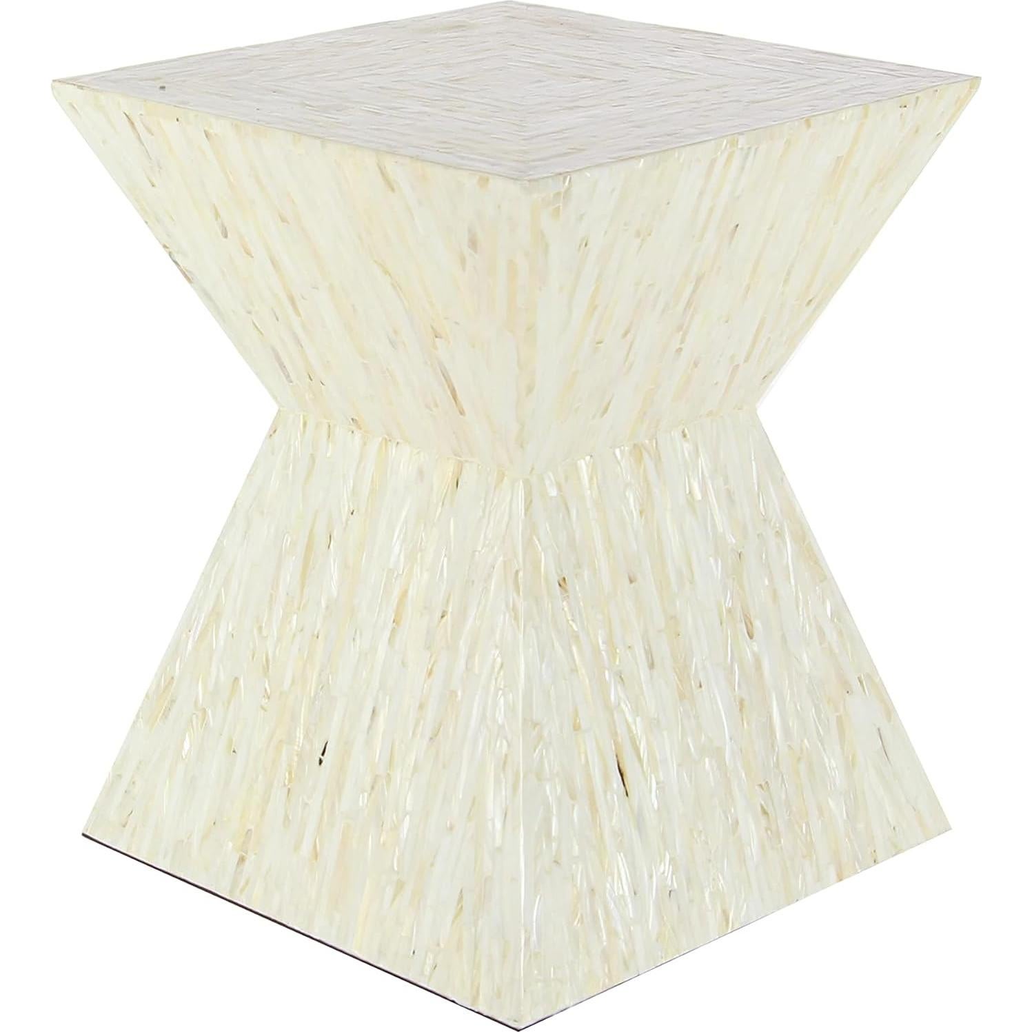 Mesa de Acento Deco 79 Hecha a Mano de Madreperla Beige
