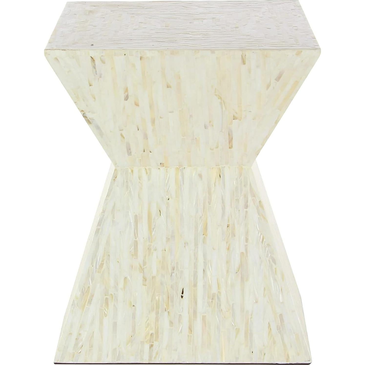 Mesa de Acento Deco 79 Hecha a Mano de Madreperla Beige