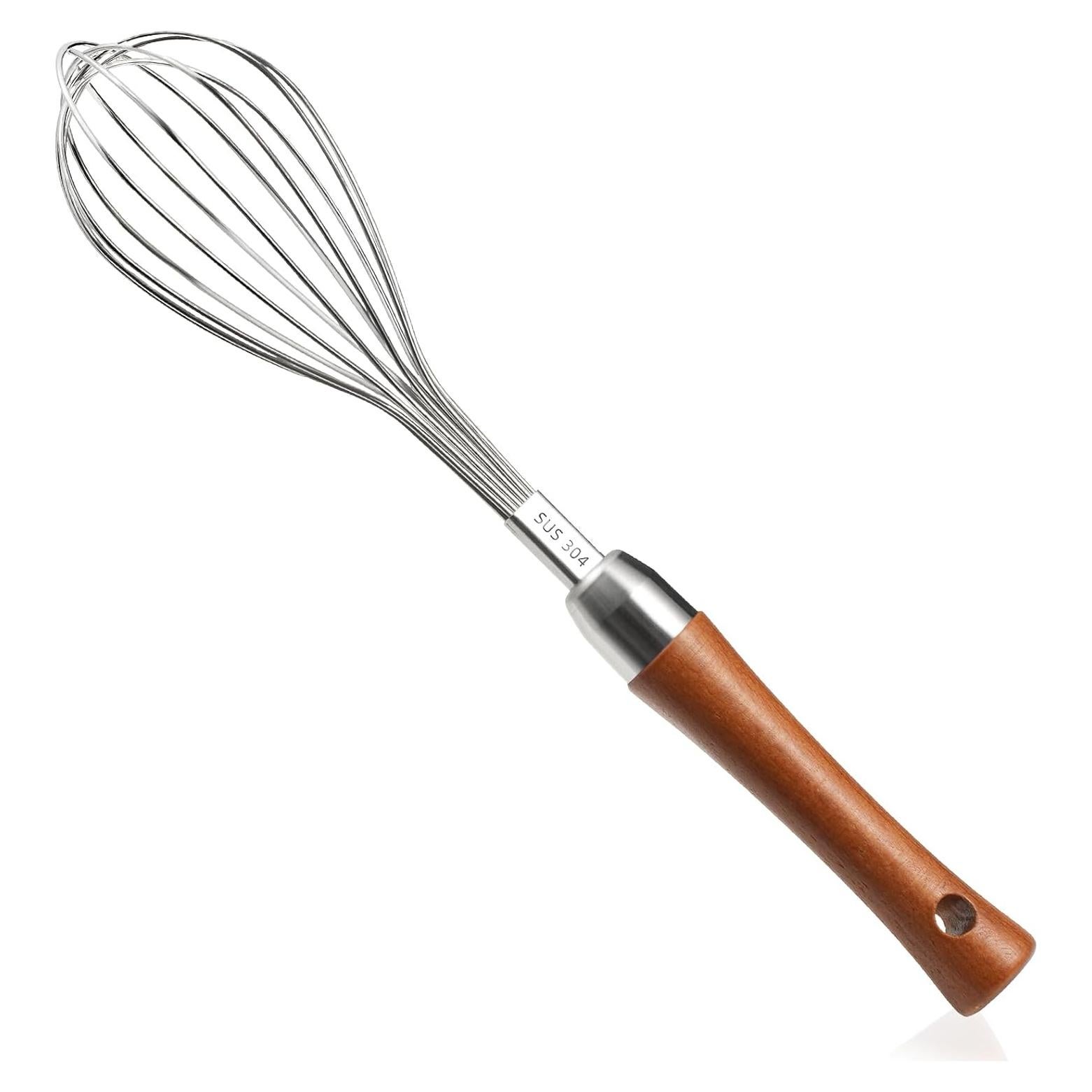 Batidor de Globo Kjsdn Acero Inoxidable 27,4 cm Mango Madera