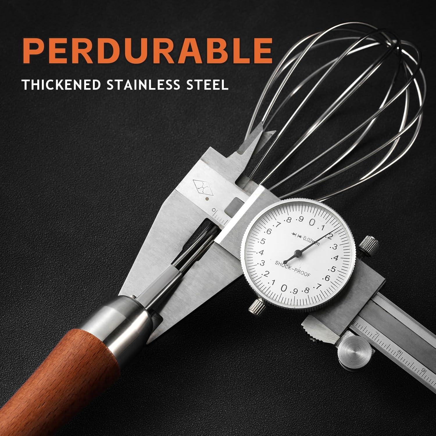 Batidor de Globo Kjsdn Acero Inoxidable 27,4 cm Mango Madera