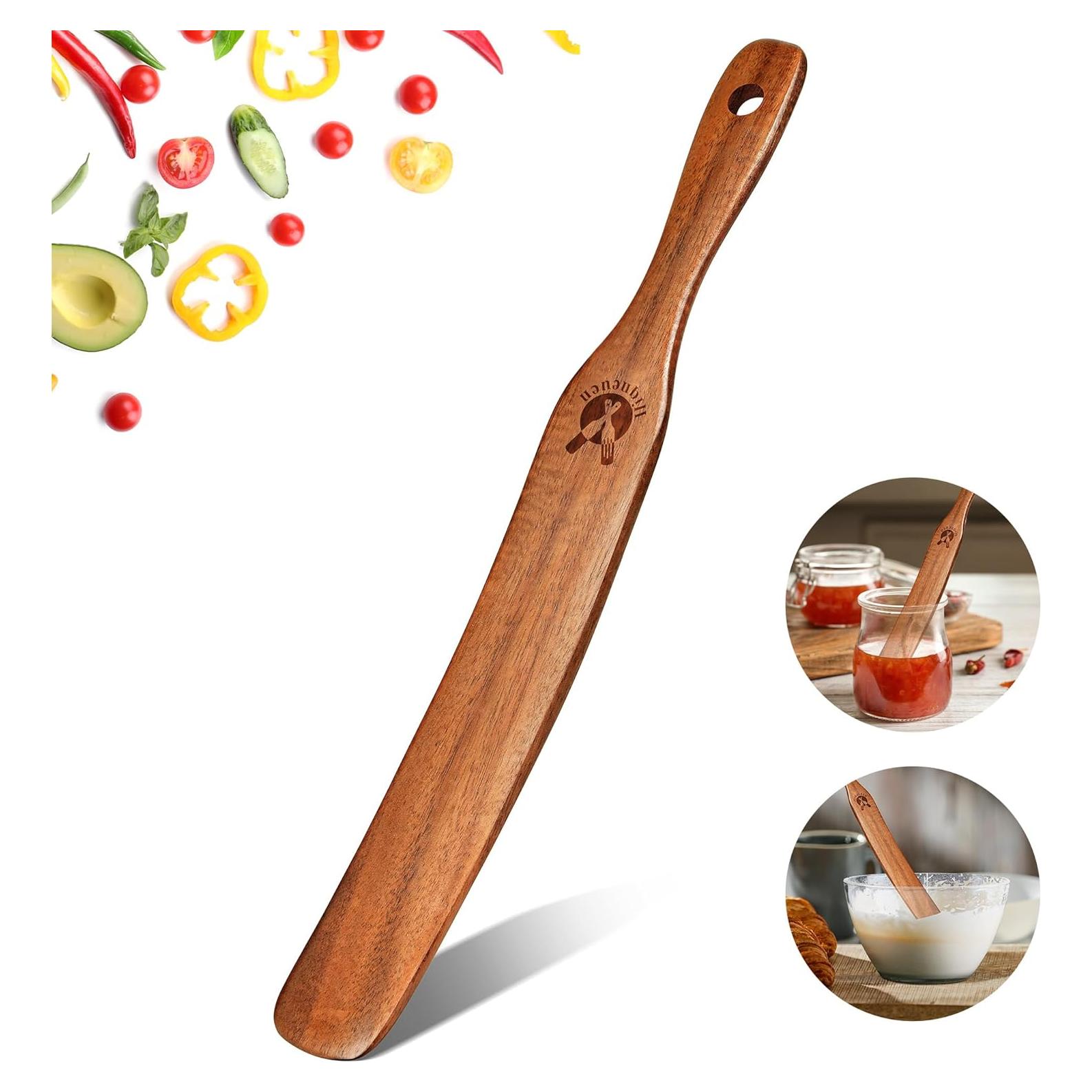 Espátula Delgada de Madera de Teca Hiqneuen 28 cm